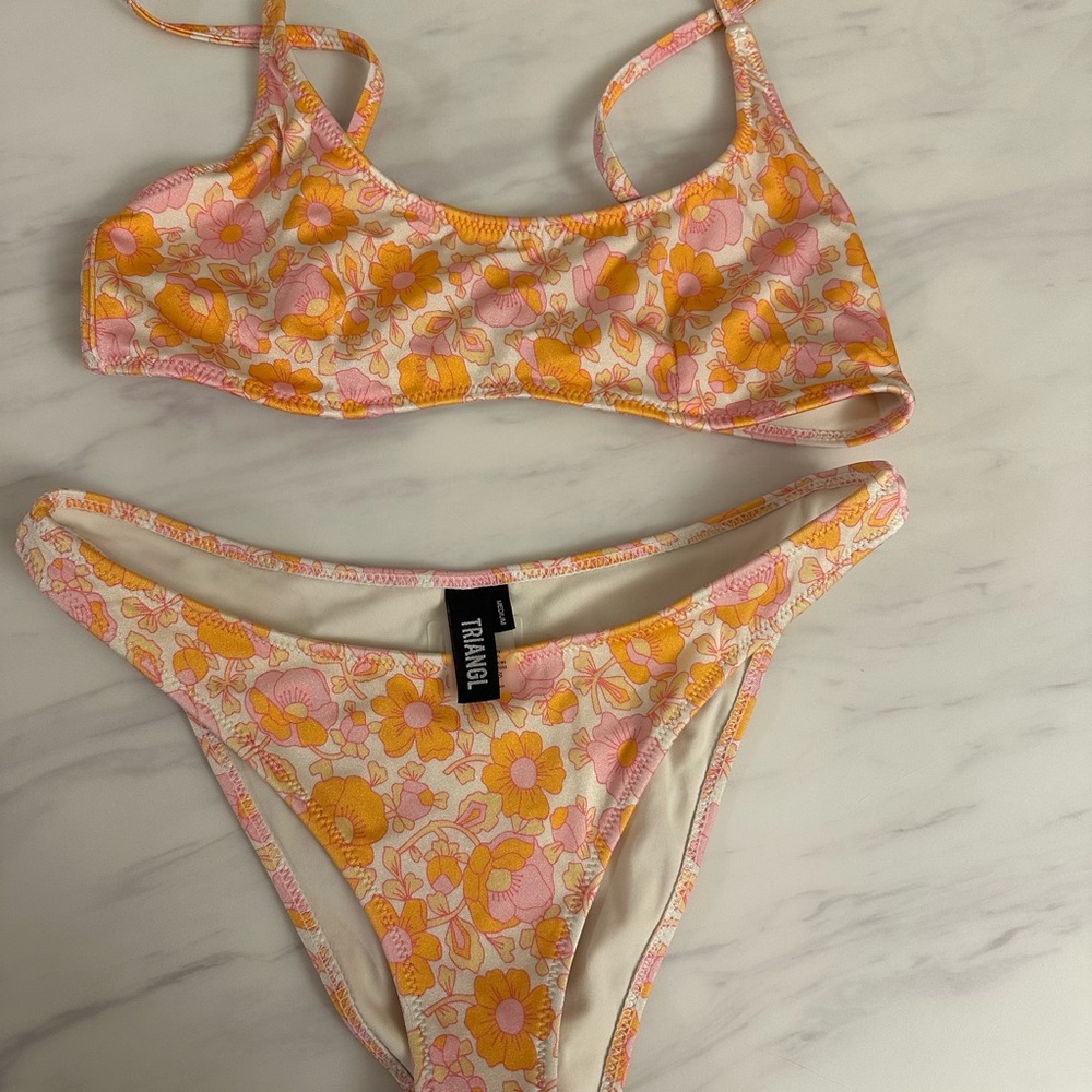 Triangl Swimwear Orange and Pink Floral Bikini